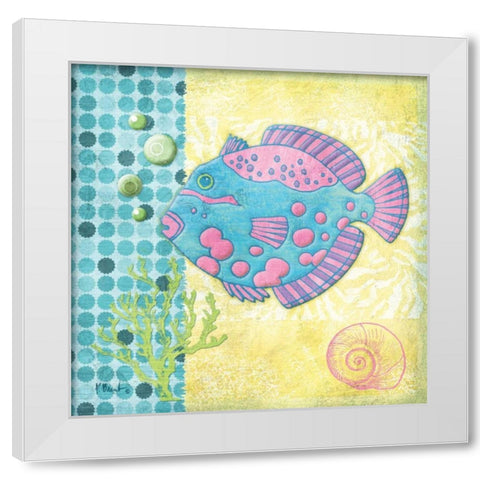 Fantasy Reef V White Modern Wood Framed Art Print by Brent, Paul