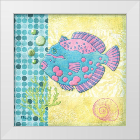 Fantasy Reef V White Modern Wood Framed Art Print by Brent, Paul