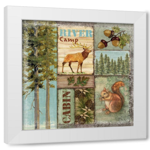 Elk Lodge White Modern Wood Framed Art Print by Brent, Paul