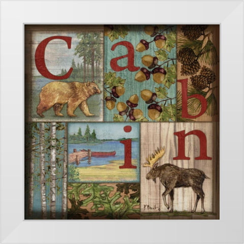 C is for Cabin White Modern Wood Framed Art Print by Brent, Paul