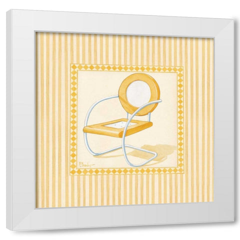 Retro Patio Chair IV White Modern Wood Framed Art Print by Brent, Paul
