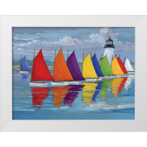 Rainbow Fleet White Modern Wood Framed Art Print by Brent, Paul