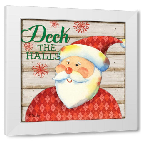 Jolly Santa II White Modern Wood Framed Art Print by Brent, Paul