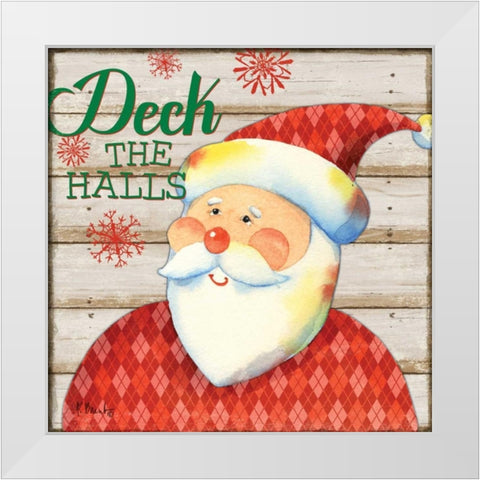 Jolly Santa II White Modern Wood Framed Art Print by Brent, Paul