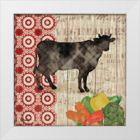 Farmers Market III White Modern Wood Framed Art Print by Brent, Paul