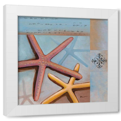 Sanibel Starfish White Modern Wood Framed Art Print by Brent, Paul