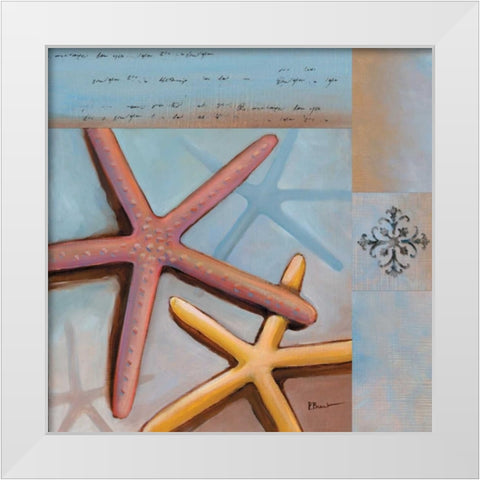 Sanibel Starfish White Modern Wood Framed Art Print by Brent, Paul