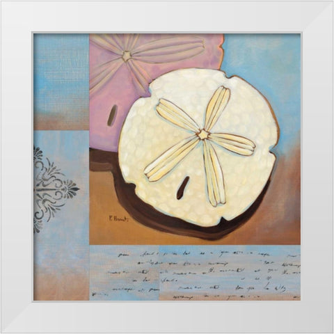 Sanibel Sand Dollar White Modern Wood Framed Art Print by Brent, Paul