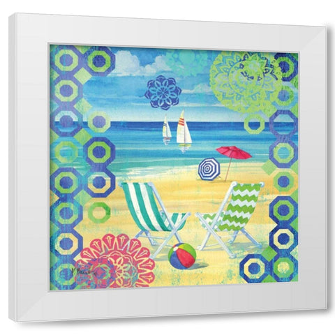 Geo Beach I White Modern Wood Framed Art Print by Brent, Paul