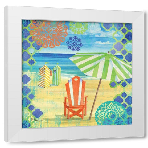 Geo Beach II White Modern Wood Framed Art Print by Brent, Paul