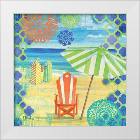 Geo Beach II White Modern Wood Framed Art Print by Brent, Paul
