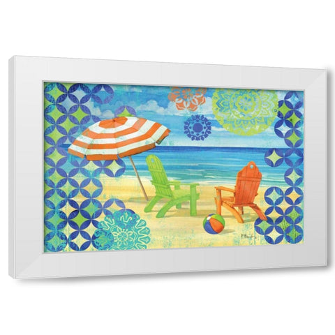 Geo Beach III White Modern Wood Framed Art Print by Brent, Paul