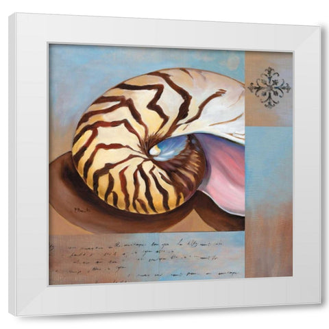 Sanibel Nautilus White Modern Wood Framed Art Print by Brent, Paul