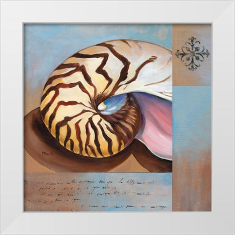 Sanibel Nautilus White Modern Wood Framed Art Print by Brent, Paul