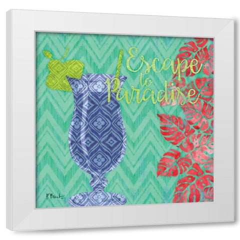 Island Breeze III White Modern Wood Framed Art Print by Brent, Paul