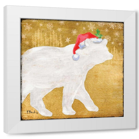 Gold Holiday I White Modern Wood Framed Art Print by Brent, Paul