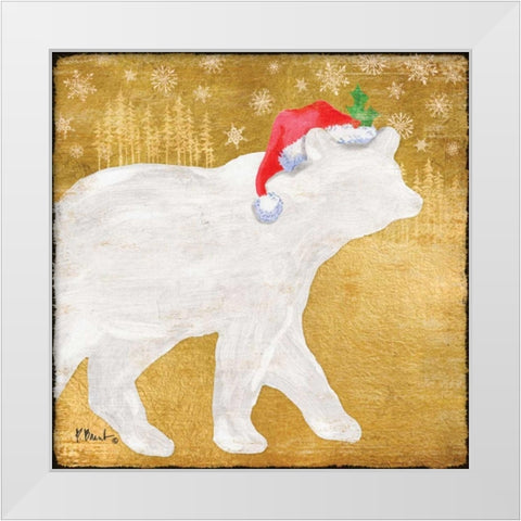 Gold Holiday I White Modern Wood Framed Art Print by Brent, Paul