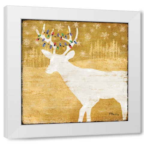 Gold Holiday II White Modern Wood Framed Art Print by Brent, Paul