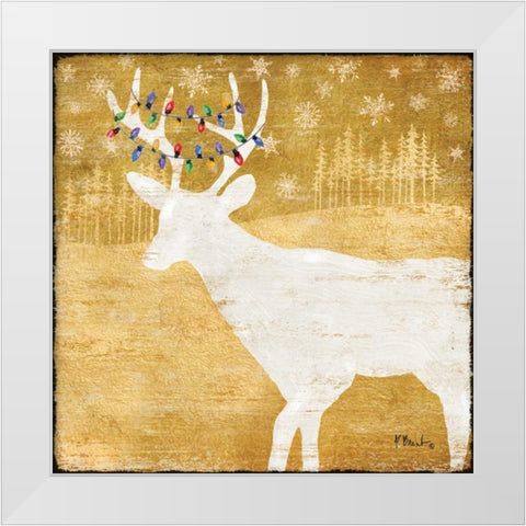 Gold Holiday II White Modern Wood Framed Art Print by Brent, Paul