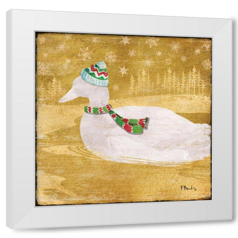 Gold Holiday III White Modern Wood Framed Art Print by Brent, Paul