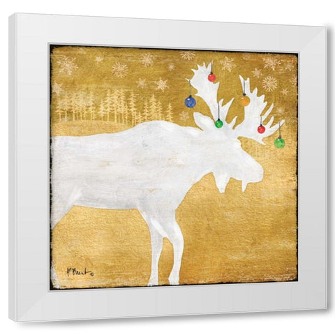 Gold Holiday IV White Modern Wood Framed Art Print by Brent, Paul