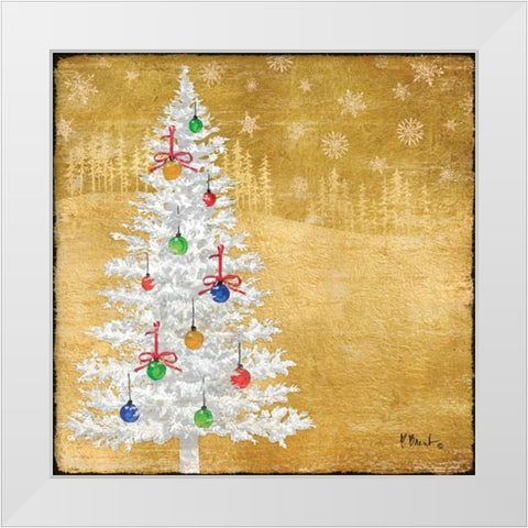 Gold Holiday V White Modern Wood Framed Art Print by Brent, Paul