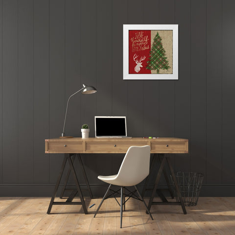 Tartan Holiday I White Modern Wood Framed Art Print by Brent, Paul