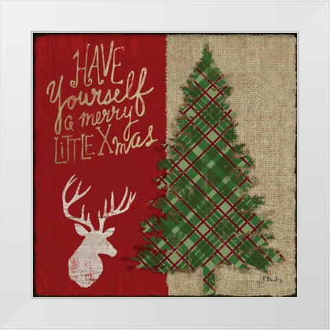Tartan Holiday I White Modern Wood Framed Art Print by Brent, Paul