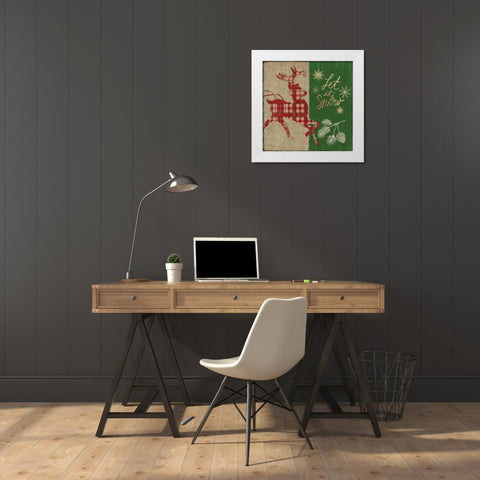 Tartan Holiday II White Modern Wood Framed Art Print by Brent, Paul
