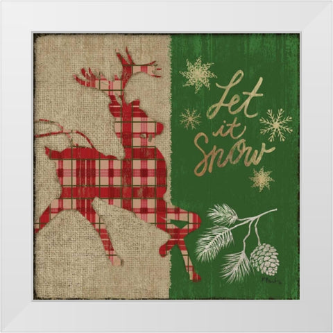 Tartan Holiday II White Modern Wood Framed Art Print by Brent, Paul