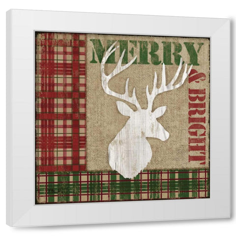 Holly Jolly Lodge I White Modern Wood Framed Art Print by Brent, Paul