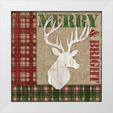 Holly Jolly Lodge I White Modern Wood Framed Art Print by Brent, Paul