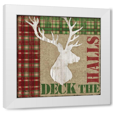 Holly Jolly Lodge III White Modern Wood Framed Art Print by Brent, Paul