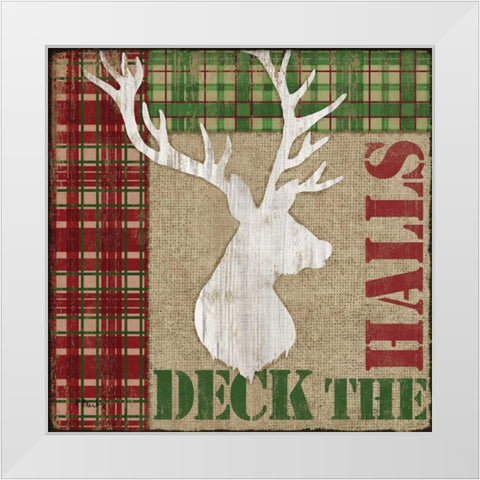 Holly Jolly Lodge III White Modern Wood Framed Art Print by Brent, Paul