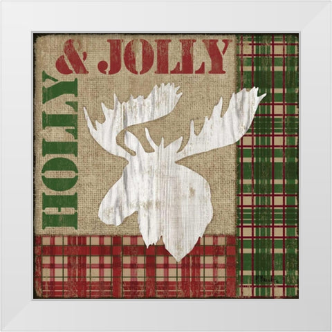 Holly Jolly Lodge IV White Modern Wood Framed Art Print by Brent, Paul