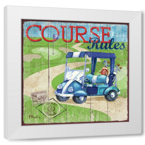 Golf Time I White Modern Wood Framed Art Print by Brent, Paul