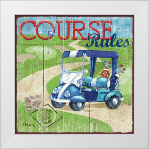 Golf Time I White Modern Wood Framed Art Print by Brent, Paul