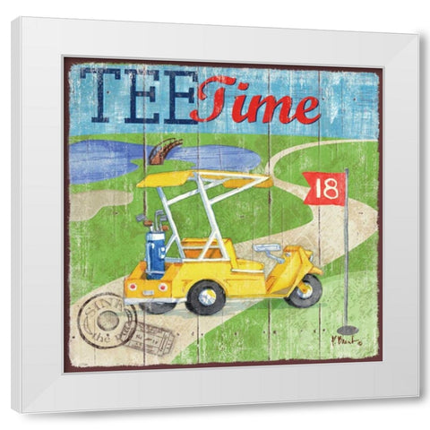 Golf Time III White Modern Wood Framed Art Print by Brent, Paul