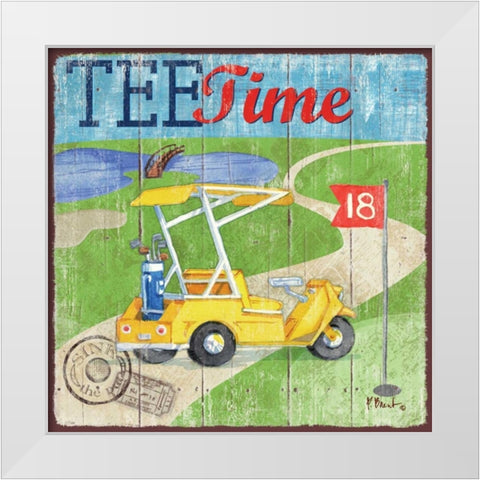 Golf Time III White Modern Wood Framed Art Print by Brent, Paul