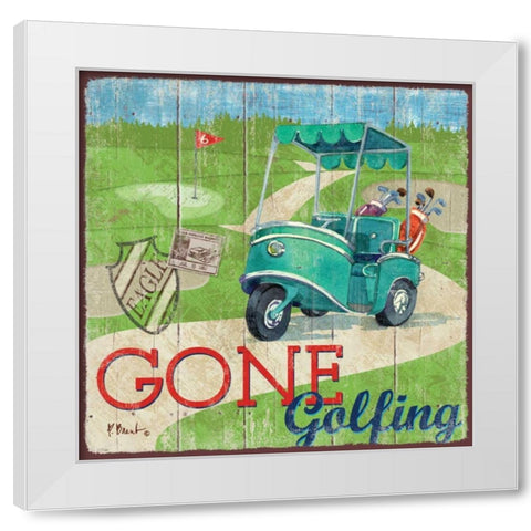 Golf Time IV White Modern Wood Framed Art Print by Brent, Paul