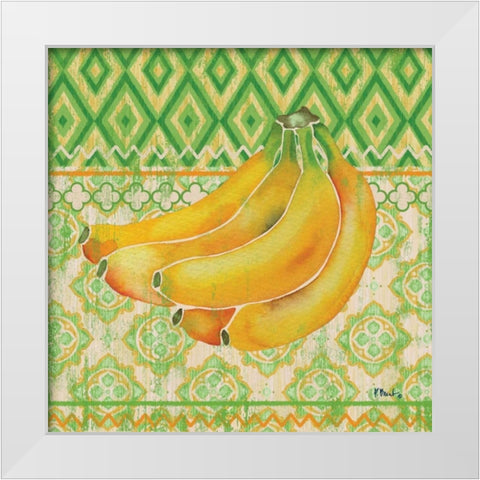 Fruit Ikat III White Modern Wood Framed Art Print by Brent, Paul
