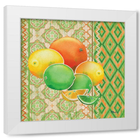 Fruit Ikat IV White Modern Wood Framed Art Print by Brent, Paul