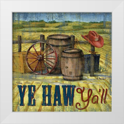 Howdy Partner II White Modern Wood Framed Art Print by Brent, Paul