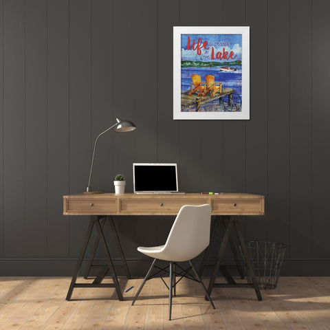 Lake Time Vertical II White Modern Wood Framed Art Print by Brent, Paul