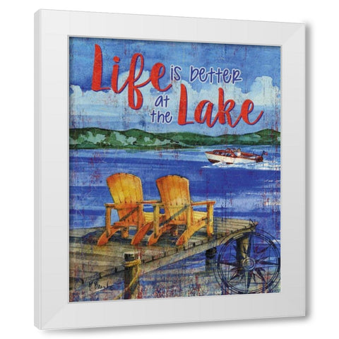 Lake Time Vertical II White Modern Wood Framed Art Print by Brent, Paul