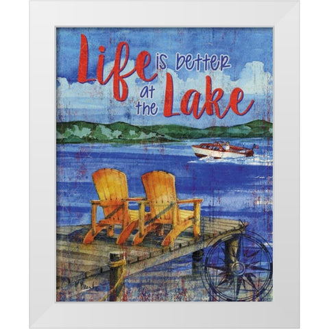 Lake Time Vertical II White Modern Wood Framed Art Print by Brent, Paul