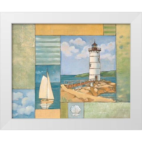 Lighthouse Collage II White Modern Wood Framed Art Print by Brent, Paul