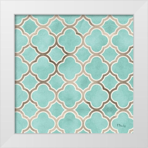 Avon Repeat I White Modern Wood Framed Art Print by Brent, Paul