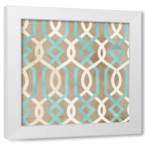 Avon Repeat II White Modern Wood Framed Art Print by Brent, Paul