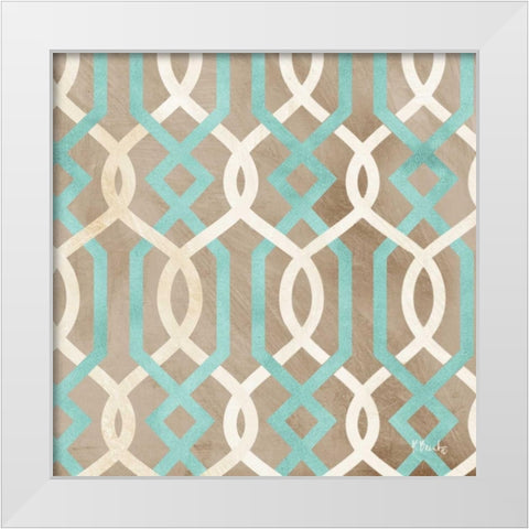 Avon Repeat II White Modern Wood Framed Art Print by Brent, Paul
